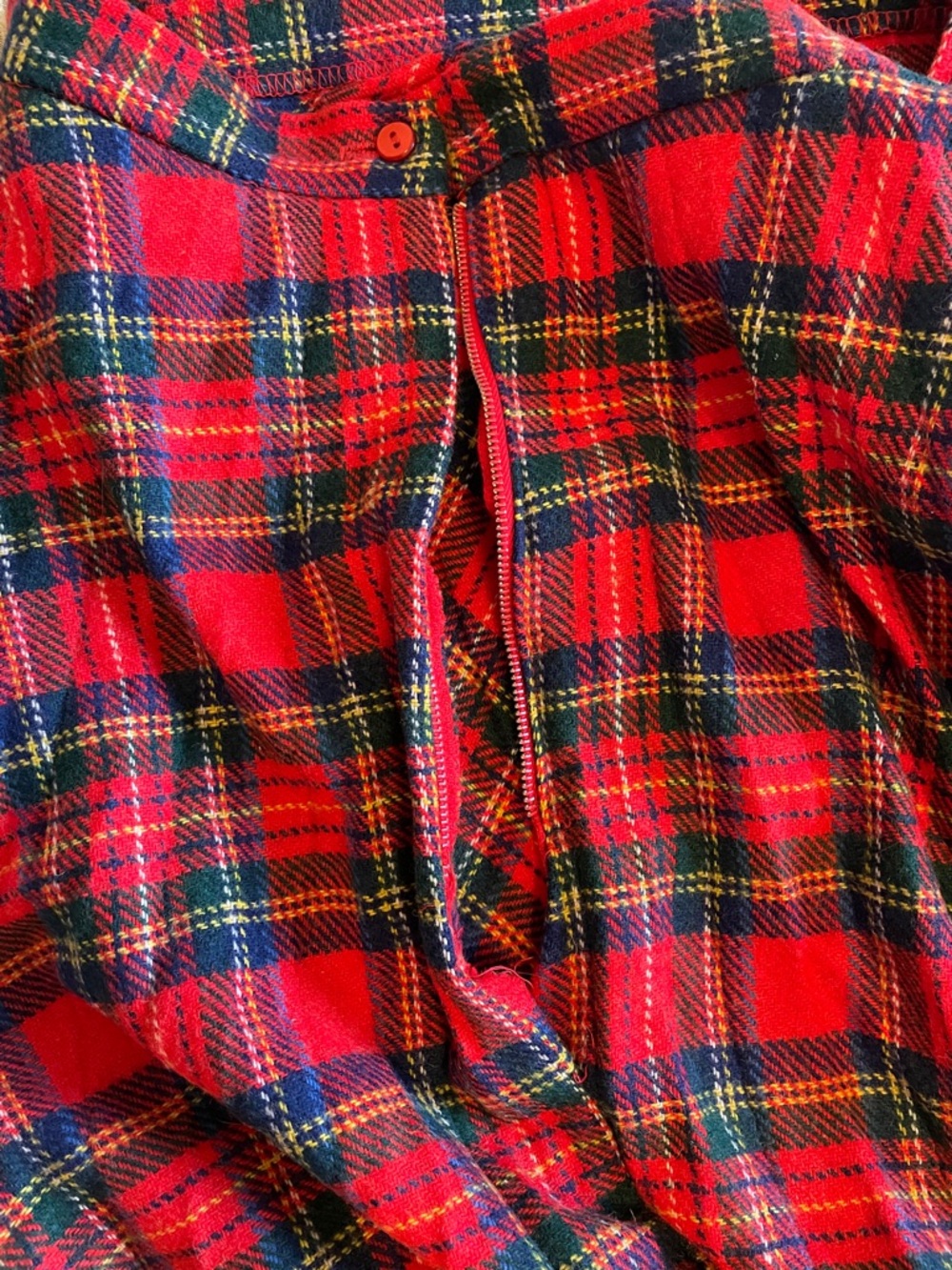 Red Plaid A-Line Midi Skirt - Picture 6 of 9
